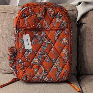 Vera Bradley Orange Paisley Quilted Backpack
